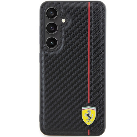 Oryginalne Etui FERRARI hardcase Carbon Printed Line FEHCS24MN3DUR do Samsung Galaxy  S24 Plus Czarny