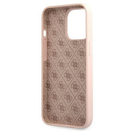 Guess GUHMP13LLSLMGLP iPhone 13 Pro / 13 6.1 &quot;light pink / light pink hardcase Silicone Script Gold Logo Magsafe