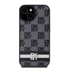 DKNY DKHCP15MPCPTSSK iPhone 15 Plus / 14 Plus 6.7" czarny/black hardcase Leather Checkered Mono Pattern & Printed Stripes