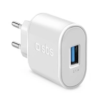 SBS TETR1USB2AWFAST 10W USB-A Wall Charger - White