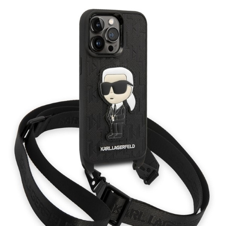 Karl Lagerfeld NFT Monogram Ikonik Patch - Etui iPhone 14 Pro (czarny)