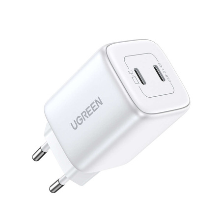 Schnellladegerät GaN 2 x USB-C 45W QC PD Ugreen CD294 – weiß