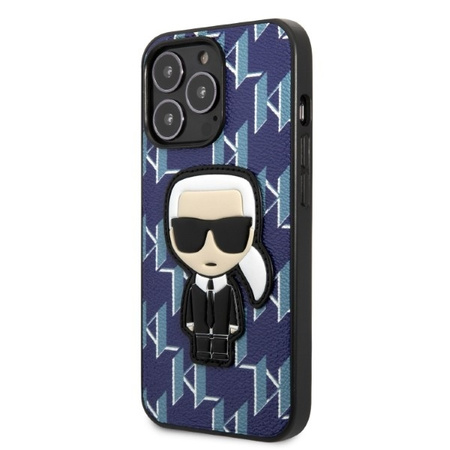 Original Case IPHONE 13 PRO MAX Karl Lagerfeld Hardcase Monogram Ikonik Patch blue