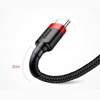 Baseus Kabel USB TYP C USB-C 2A 3M Nylonowy wytrzymały Cafule szary+czarny CATKLF-UG1