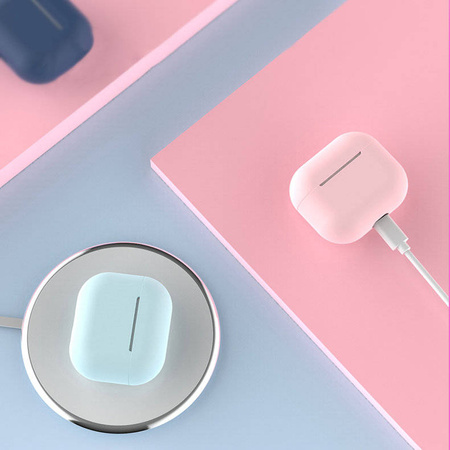 Case für AirPods 2 / AirPods 1 Silikon Softcover für Kopfhörer rosa (Case C)