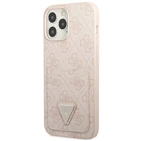 Case IPHONE 13 PRO Guess Hardcase 4G Triangle Logo Cardslot (GUHCP13LP4TPP) pink