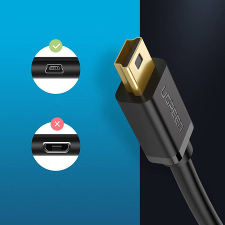 Ugreen kabel przewód USB - mini USB 480 Mbps 3 m czarny (US132 10386)