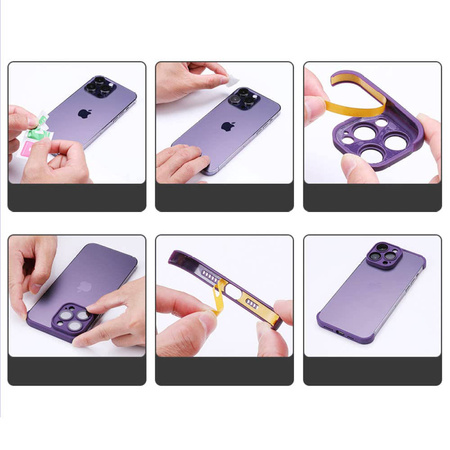 Case IPHONE 14 PRO Edge and Lens Protector purple