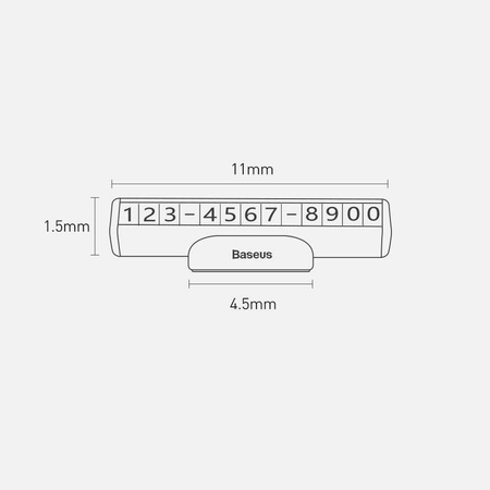Baseus tabliczka parkingowa do samochodu auta na numer telefonu czarny (CNFT000001)