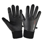 Men's insulated, anti-slip telephone gloves - black
