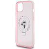 Karl Lagerfeld KLHMP15SHMRSKCP iPhone 15 6.1&quot; pink/pink hardcase Ring Stand Karl&amp;Choupette MagSafe