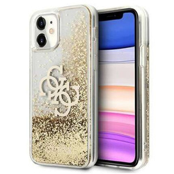 Original Handyhülle IPHONE 11 Guess Hardcase 4G Big Liquid Glitter (GUHCN61LG4GGO) gold