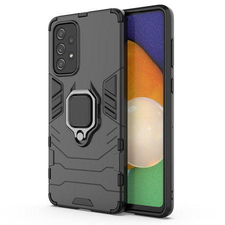 Ring Armor Tough Hybrid Case Cover + Magnethalter für Samsung Galaxy A73 schwarz