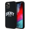 DKNY DKHMP12MSNYACH iPhone 12/12 Pro 6.1" czarny/black hardcase Liquid Silicone White Printed Logo MagSafe