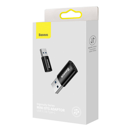 Baseus Ingenuity Series Mini przejściówka adapter USB 3.1 OTG do USB Typ C czarny (ZJJQ000101)