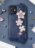 Kingxbar Sweet Series żelowe etui ozdobione oryginalnymi Kryształami Swarovskiego z podstawką iPhone 12 Pro / iPhone 12 niebieski