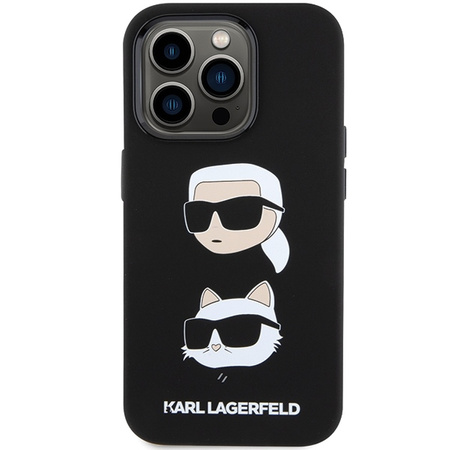 Karl Lagerfeld Silicone Karl&amp;Choupette Head case for iPhone 15 Pro Max - black