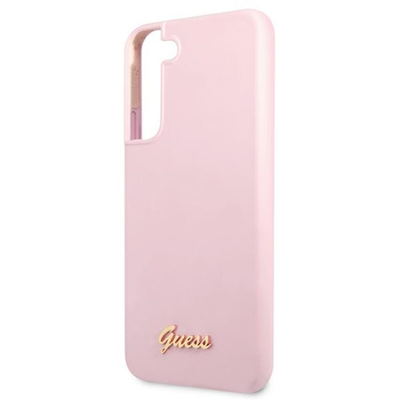 Guess GUHCS22MLSLMGLA S22 + S906 lavendel / lavendel Hardcase Silikon-Schriftzug Metall-Logo