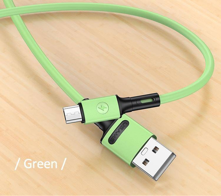 USAMS Kabel U52 microUSB 2A Fast Charge 1m zielony/green SJ435USB02 (US-SJ435)