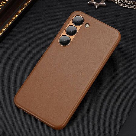 Dux Ducis Grit case for Samsung Galaxy S23+ elegant cover made of artificial leather MagSafe brown