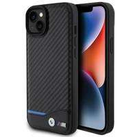 Etui BMW Leather Carbon na iPhone 15 Plus - czarne