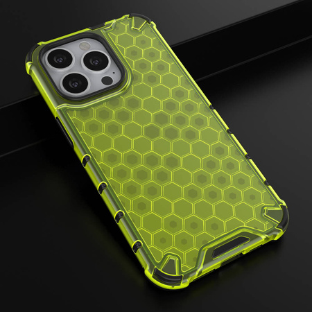 Honeycomb etui pancerny pokrowiec z żelową ramką iPhone 13 Pro zielony