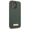 Original Case IPHONE 13 PRO Guess Hard Case Silicone Logo Plate MagSafe (GUHMP13LSPLA) green