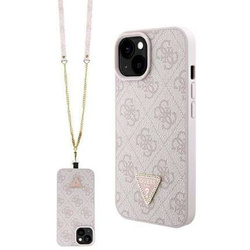 Original Case APPLE IPHONE 15 Guess Hardcase Crossbody 4G Metal Logo (GUHCP15SP4TDSCPP) pink