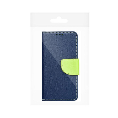 Kabura Fancy Book do  SAMSUNG A12 granatowy / limonka