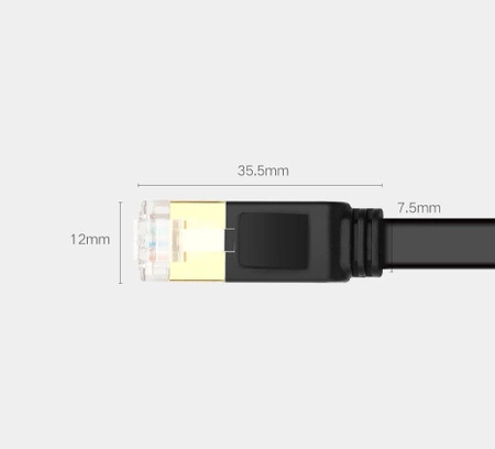 Ugreen Internet Netzwerkkabel Ethernet Patchkabel RJ45 Cat 7 STP LAN 10 Gbps 3m Schwarz (NW106 11262)