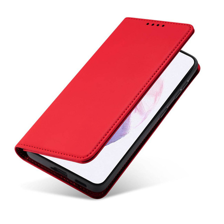 Magnet Kartenetui für Samsung Galaxy S22+ (S22 Plus) Etui Geldbörse Kartenhalter Rot