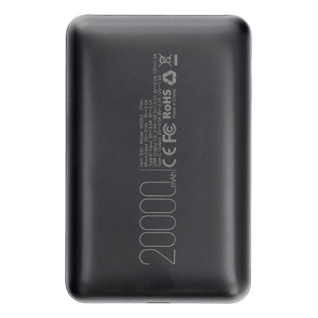 Bateria zewnętrzna (Powerbank) VEGER S20 - 20 000mAh LCD Quick Charge PD 22,5W czarny (W2053)