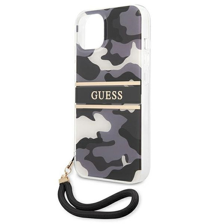 Guess nakładka do iPhone 13 6,1&quot; GUHCP13MKCABBK czarny hard case Camo Strap Collection