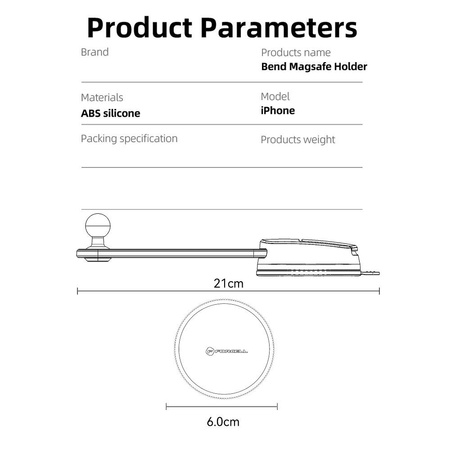 FORCELL F-Grip MagFlex uchwyt samochodowy do szyby/deski/kratki kompatybilny z MagSafe czarny