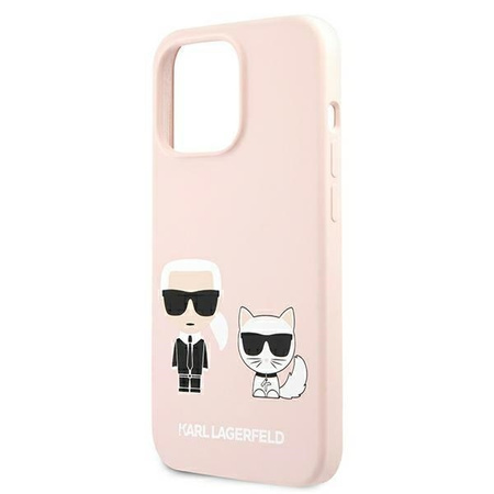 Karl Lagerfeld KLHMP13XSSKCI iPhone 13 Pro Max 6,7 &quot;hardcase light pink / light pink Silicone Ikonik Karl &amp; Choupette Magsafe