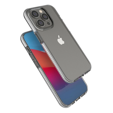 Spring Case etui iPhone 14 Pro silikonowy pokrowiec z ramką jasnoróżowe