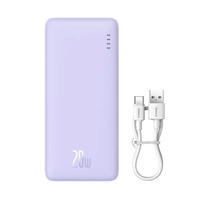 Baseus Airpow Fast Charge Power Bank 20000mAh 20W Nebula Purple?With Simple Series Containing universal USB to Type-C 50cm White?