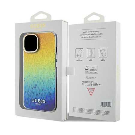 Guess nakładka do iPhone 14 6,1&quot; GUHCP14SHDECMI HC IML FACETED MIRROR DISCO IRIDESCENT