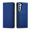 Magnet Kartenetui für Samsung Galaxy S22+ (S22 Plus) Tasche Wallet Card Holder Blau