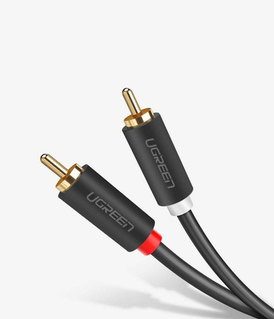 Ugreen kabel przewód stereo audio wideo 2RCA 2x Cinch 2m szary (10518)