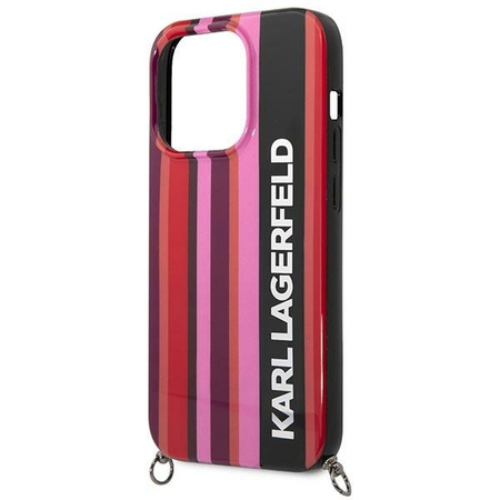 Karl Lagerfeld Color Stripes Strap - Etui iPhone 14 Pro (różowy)