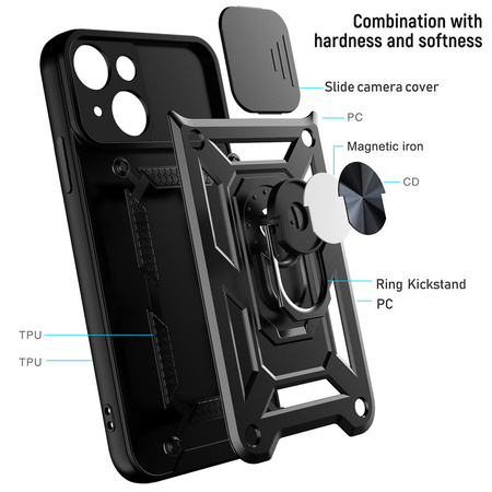 Slide Camera Armor Case do Samsung Galaxy A15 4G/5G Czarny