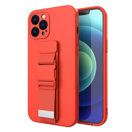 Rope Case silikonowe etui ze smyczą torebka smycz pasek do Xiaomi Poco M4 Pro 5G czerwony