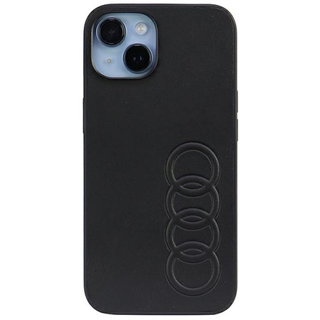 Audi Synthetic Leather iPhone 14 6.1&quot; black/black hardcase AU-TPUPPCIP14-TT/D1-BK