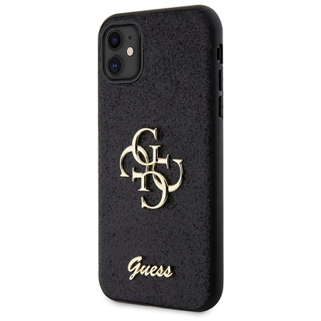 Original Case IPHONE 11 / XR Guess Hardcase Glitter Script Big 4G (GUHCN61HG4SGK) black