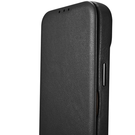 iCarer CE Premium Leather Folio Case iPhone 14 Pro Magnetic Flip Leather Folio Case MagSafe black (WMI14220714-BK)