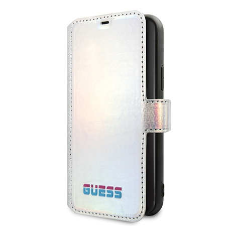 Etui Guess GUFLBKN58BLD iPhone 11 Pro srebrny/silver book Iridescent