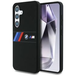 Case SAMSUNG GALAXY S25 BMW Silicone Middle Tricolor Stripes MagSafe black