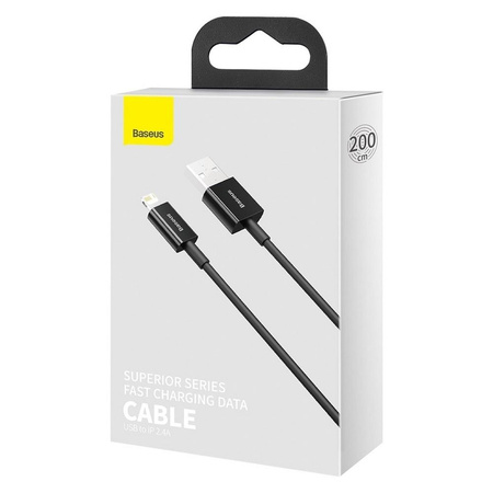 Baseus Superior kabel USB - Lightning 2,4 A 2 m czarny (CALYS-C01)