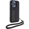 Etui BMW Signature Leather Wordmark Cord na iPhone 15 Pro Max - czarne